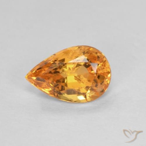 0,58 ctw natürlicher orangefarbener Spessartin, Birnenform, VS-SI