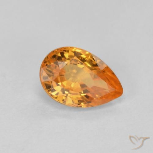 0.58ct Natürlicher Mittelorange Spessartit-Garn, Birnenform, VS-SI