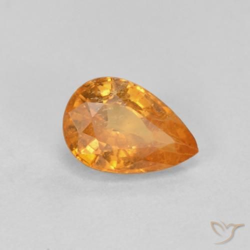 0.58ct Natürlicher Mittelorange Spessartit-Garn, Birnenform, VS-SI