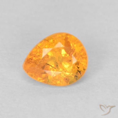 0.38ct Natürlicher Mittelorange Spessartit-Garn, Birnenform, VS