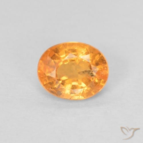 0.78ct Natürlicher Aprikose Orange Spessartit-Garn, Oval, VS-SI