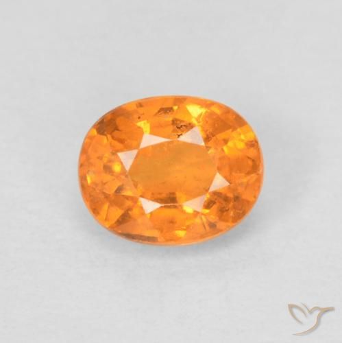 0.58ct Natürlicher hellorange Spessartit-Garn, Oval, VS