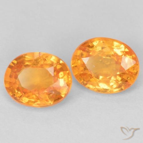 1.00 ct natürliche Honig-orange Spessartit-Garn-Edelsteine, Oval, VS