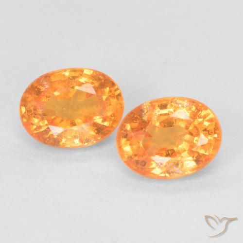 0.53ctw Natürlicher hellorange Spessartit-Garn, Oval, VS-SI
