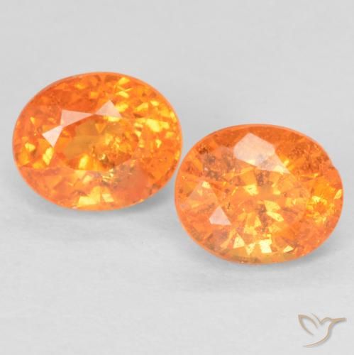 1.33ctw Natürlicher hellorange Spessartit-Garn, Oval, VS-SI