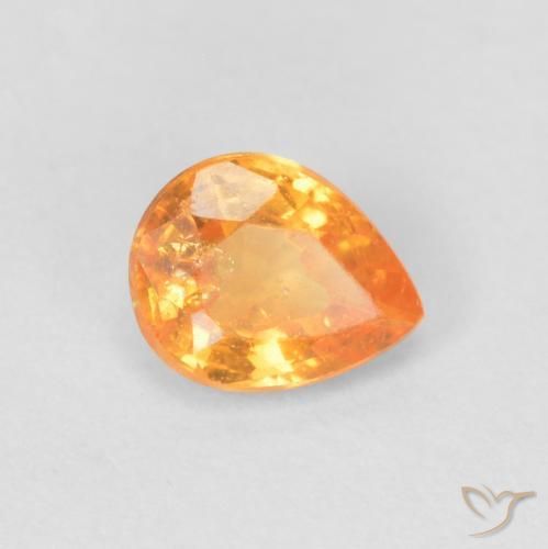 0,42 ctw natürlicher orangefarbener Spessartin, Birnenform, VS