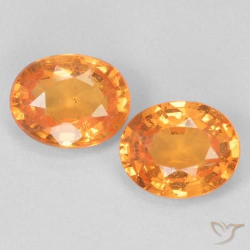 0.93ctw Natürlicher hellorange Spessartit-Garn, Oval, VS