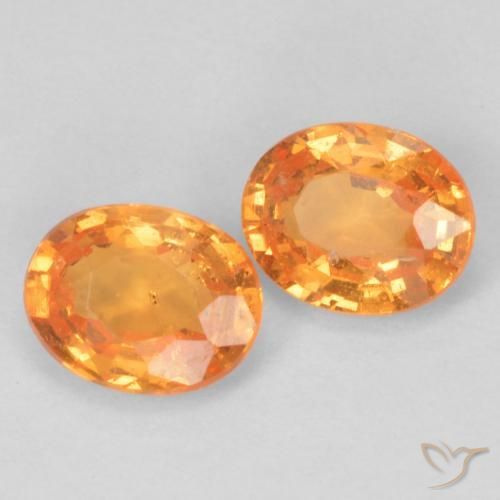 0.93 ct natürliche hellorange Spessartit-Garn-Edelsteine, Oval, VS