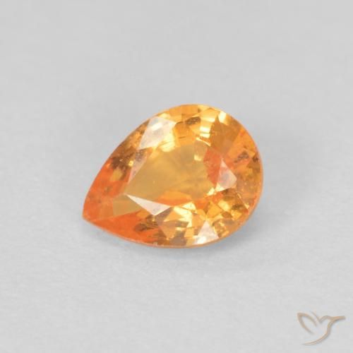 0.39ct Natürlicher hellorange Spessartit-Garn, Birnenform, VVS-VS