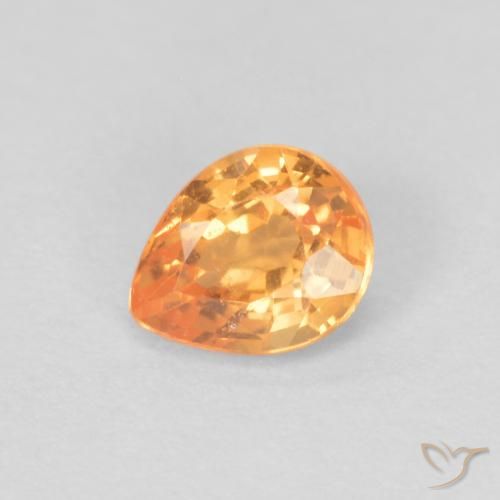 0.43ct Natürlicher hellorange Spessartit-Garn, Birnenform, VVS-VS