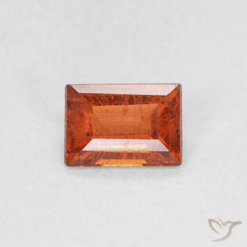 0.56ct Natürlicher Mittelorange Spessartit-Garn, Baguette, SI