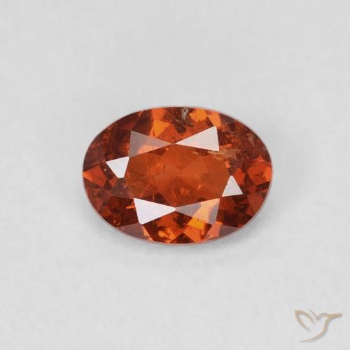 0.70ct Natürlicher Dunkelorange Spessartit-Garn, Oval, SI-I1