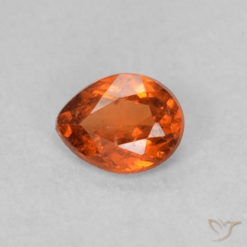 0.39ct Natürlicher tieforange Spessartit-Garn, Birnenform, SI