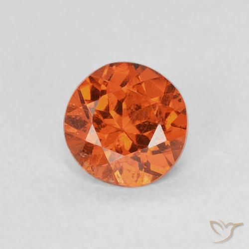0.57ct Natürlicher Amber Orange Spessartit-Garn, Runden, SI