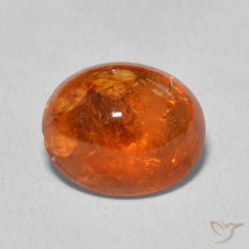 4.78ct Natürlicher rötlich-orange Spessartit-Garn, Oval, Transparent