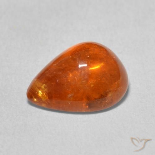 9,17 ctw natürlicher rötlich-orange Spessartit-Garn, Birnenform, Transparent