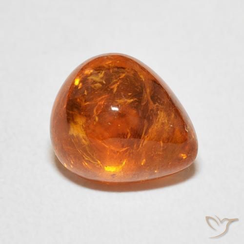 3.88ct Natürlicher tieforange Spessartit-Garn, Birnenform, Transparent