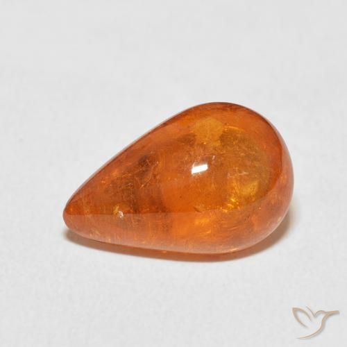6.49ct Natürlicher rötlich-orange Spessartit-Garn, Birnenform, Transparent