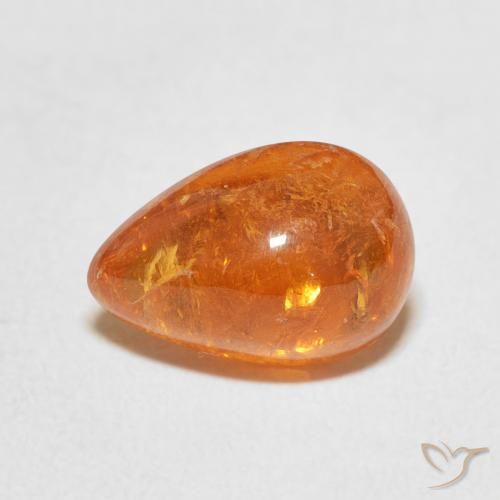 4.09ct Natürlicher Amber Orange Spessartit-Garn, Birnenform, Transparent
