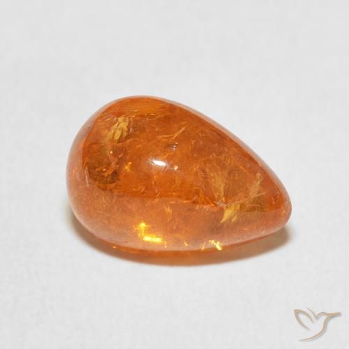 9,17 ctw natürlicher Amber Orange Spessartit-Garn, Birnenform, Transparent