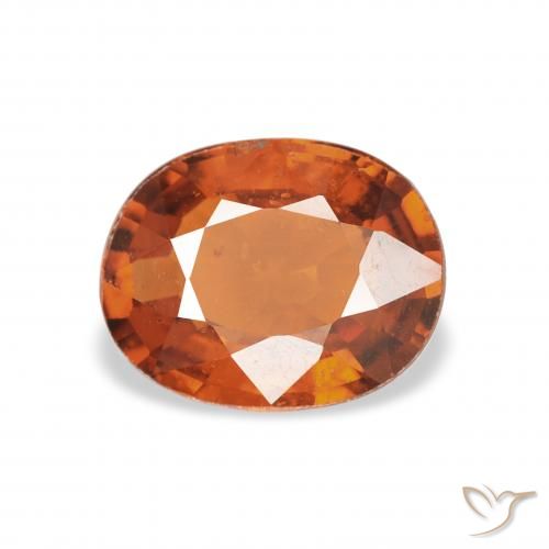 1.25ct tieforange Spessartit-Garn, Oval, VS