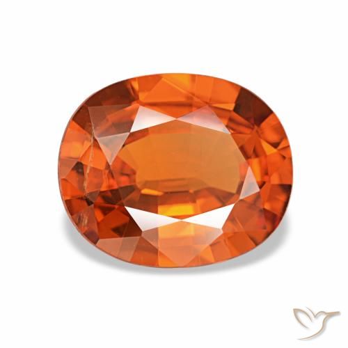2,13 ctw natürlicher orangefarbener Spessartin, Oval Schliff, VS