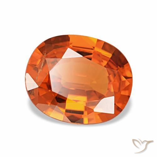 2,13 ctw natürlicher orangefarbener Spessartin, Oval Schliff, VS