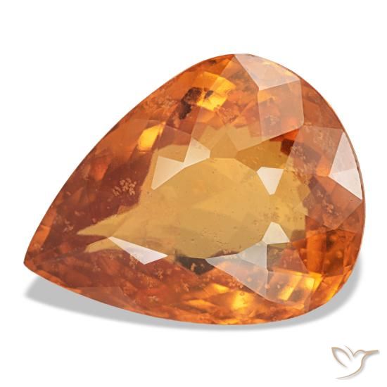 7,66 ctw natürlicher orangefarbener Spessartin, Birnenform, VS