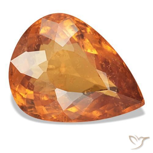 7,66 ctw natürlicher orangefarbener Spessartin, Birnenform, VS