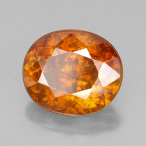 7,77 ctw natürlicher orangefarbener Sphalerit, Oval Schliff, SI-I1