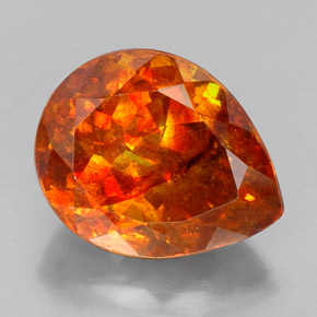 19,73 ctw natürlicher orangefarbener Sphalerit, Birnenform, SI