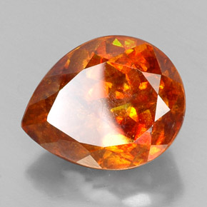 19,73 ctw natürlicher orangefarbener Sphalerit, Birnenform, SI