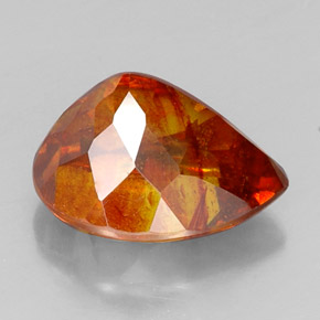 19,73 ctw natürlicher orangefarbener Sphalerit, Birnenform, SI