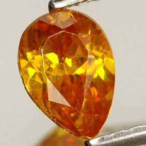 0,56 ctw natürlicher orangefarbener Sphalerit, Birnenform, VS