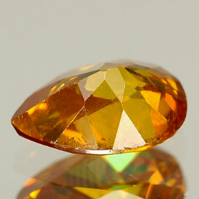 0,56 ctw natürlicher orangefarbener Sphalerit, Birnenform, VS