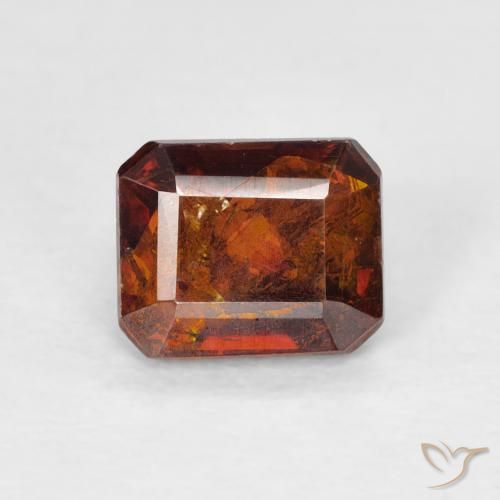 1.32ct Natürlicher Dunkelorange Sphalerit, Smaragdschliff, I1