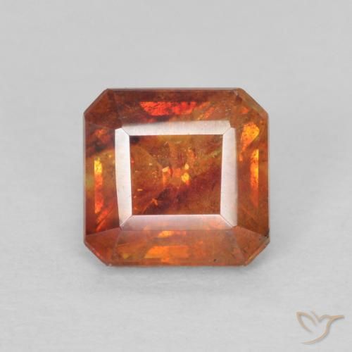 1.36ct Natürlicher tieforange Sphalerit, Smaragdschliff, SI-I1