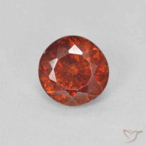 0.85ct Natürlicher rötlich-orange Sphalerit, Runden, SI
