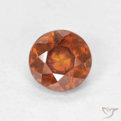 0.79ct Natürlicher Medium Dark-Orange Sphalerit, Runden, SI-I1