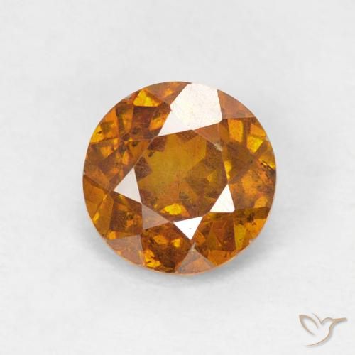 1.00ct Natürlicher Erde Orange Sphalerit, Runden, SI-I1