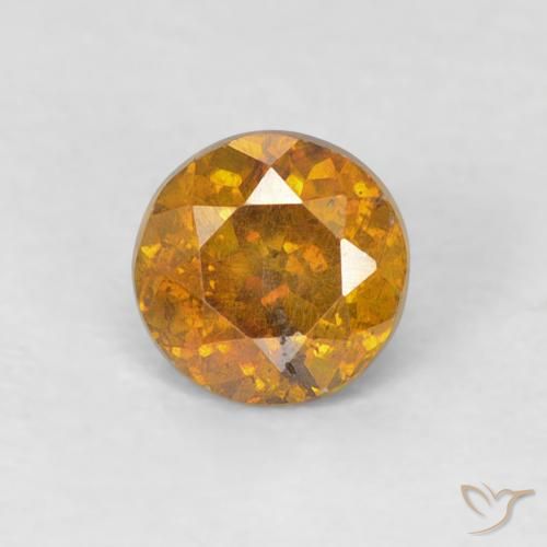 0.56ct Natürlicher tieforange Sphalerit, Runden, SI-I1