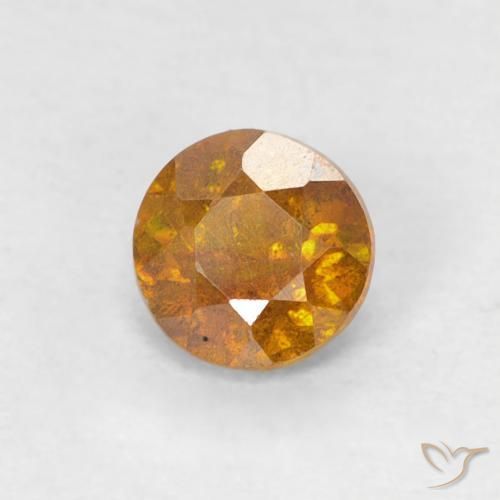 0.38ct Natürlicher Erde Orange Sphalerit, Runden, SI-I1