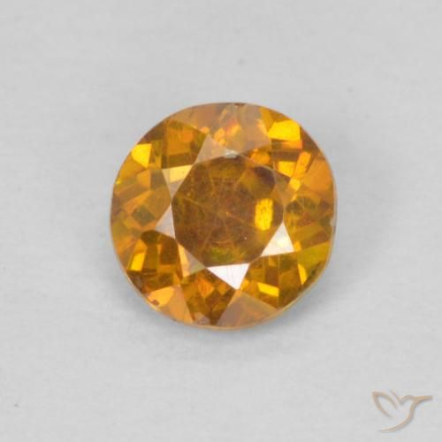 0.36ct Natürlicher bräunlich-orange Sphalerit, Runden, SI-I1