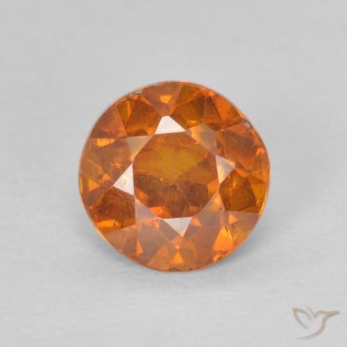 0.79ct Natürlicher Medium Dark-Orange Sphalerit, Runden, SI-I1