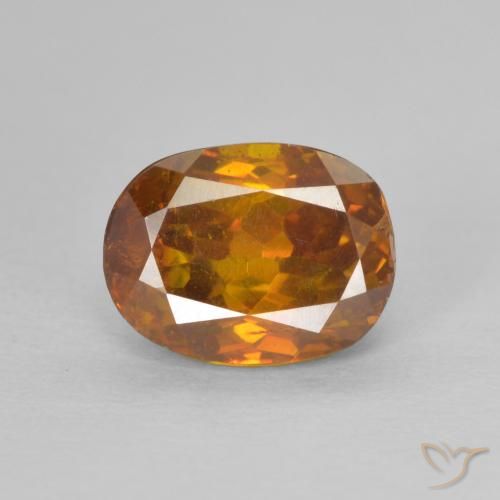 2.08ct Natürlicher tieforange Sphalerit, Oval, SI-I1