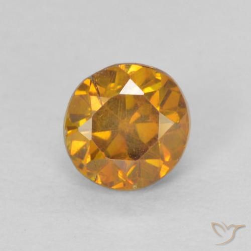 0.46ct Natürlicher bräunlich-orange Sphalerit, Runden, SI-I1
