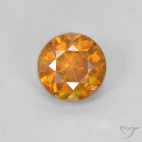 0.38ct Natürlicher Mittelorange Sphalerit, Runden, SI-I1