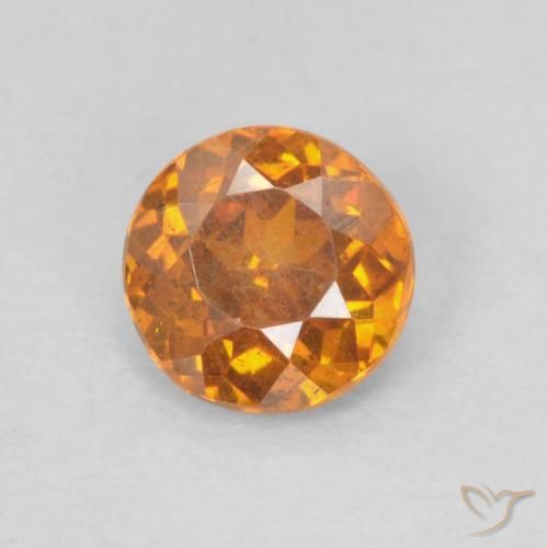 0.38ct Natürlicher Mittelorange Sphalerit, Runden, SI-I1
