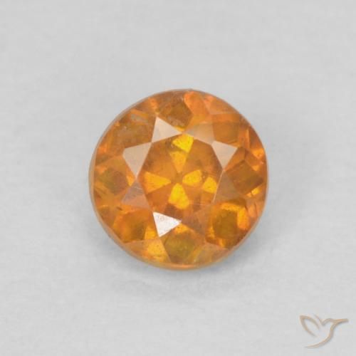 0.22ct Natürlicher Mittelorange Sphalerit, Runden, SI-I1