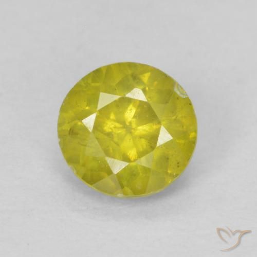 0.44ct Natürlicher Pineapple yellow Sphalerit, Runden, SI-I1